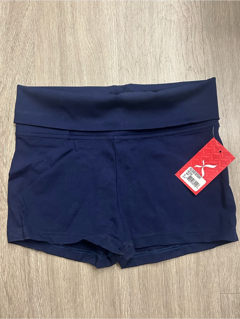NEW Capezio (L) Foldover Boyshort Navy Dance Gymnastics Cheer Shorts Performance